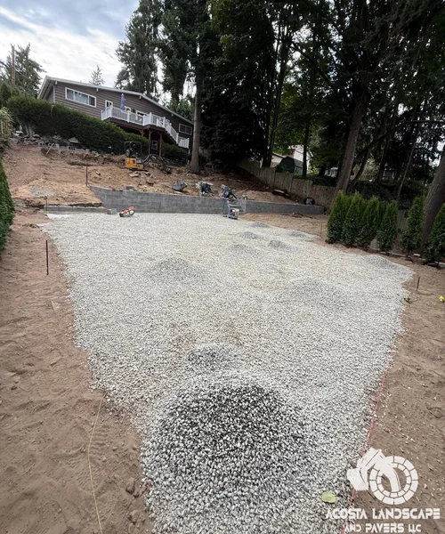 Landscape Design, Tiered Paver Patio & Turf in Shoreline 